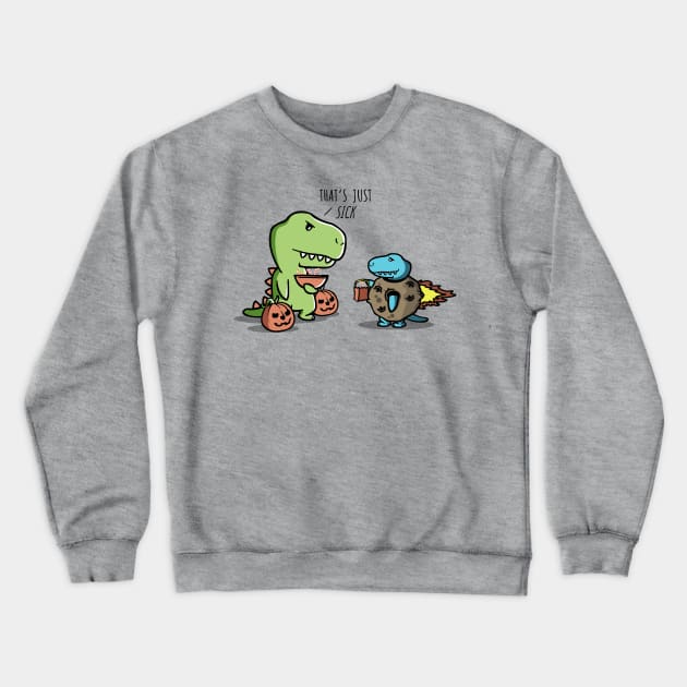 Dinosaur Trick or Treating Crewneck Sweatshirt by NerdShizzle